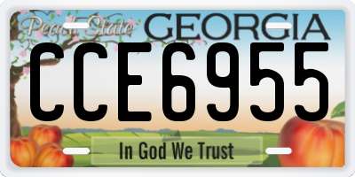 GA license plate CCE6955