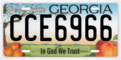 GA license plate CCE6966