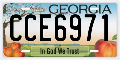 GA license plate CCE6971