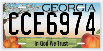 GA license plate CCE6974