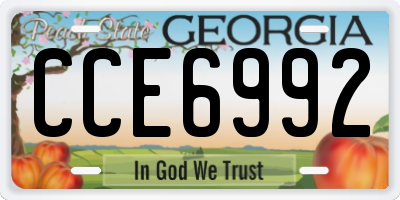 GA license plate CCE6992