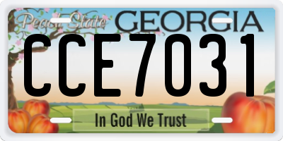 GA license plate CCE7031