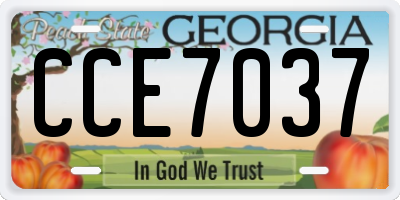 GA license plate CCE7037