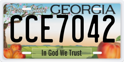 GA license plate CCE7042