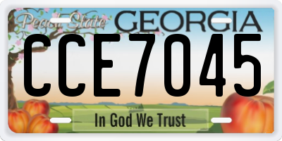GA license plate CCE7045