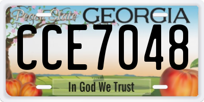 GA license plate CCE7048