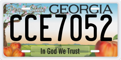 GA license plate CCE7052