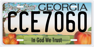 GA license plate CCE7060