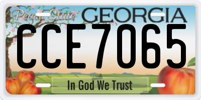 GA license plate CCE7065