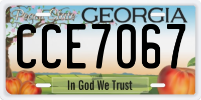 GA license plate CCE7067