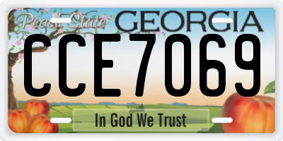 GA license plate CCE7069