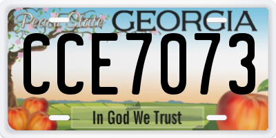 GA license plate CCE7073