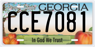 GA license plate CCE7081