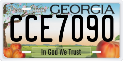 GA license plate CCE7090