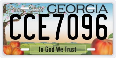 GA license plate CCE7096
