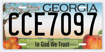 GA license plate CCE7097