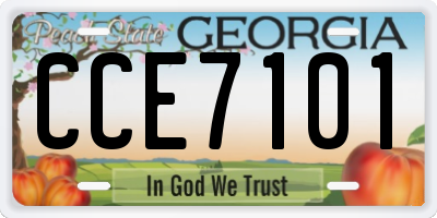 GA license plate CCE7101