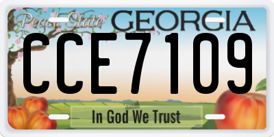 GA license plate CCE7109