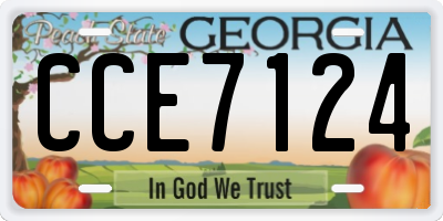 GA license plate CCE7124