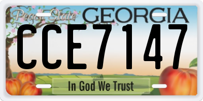 GA license plate CCE7147