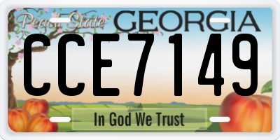 GA license plate CCE7149