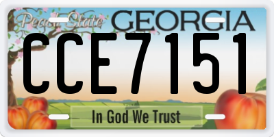 GA license plate CCE7151