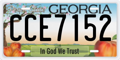 GA license plate CCE7152