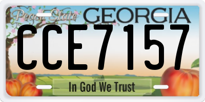 GA license plate CCE7157