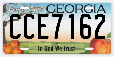 GA license plate CCE7162