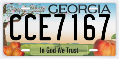 GA license plate CCE7167