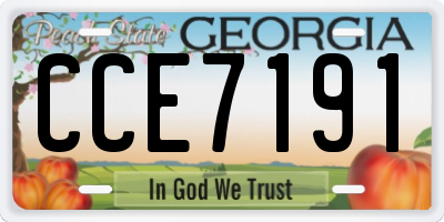GA license plate CCE7191