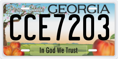 GA license plate CCE7203