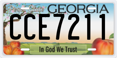 GA license plate CCE7211