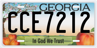 GA license plate CCE7212