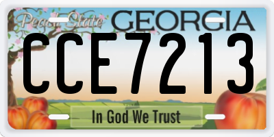 GA license plate CCE7213