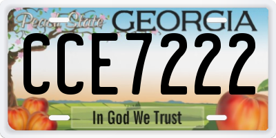 GA license plate CCE7222