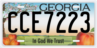 GA license plate CCE7223