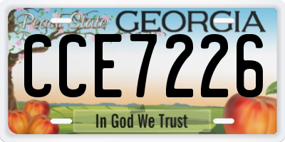 GA license plate CCE7226