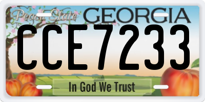 GA license plate CCE7233