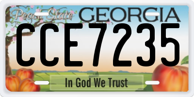 GA license plate CCE7235