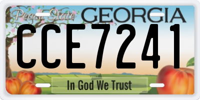 GA license plate CCE7241