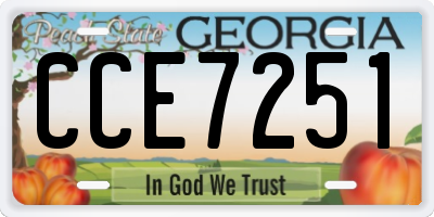 GA license plate CCE7251