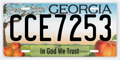 GA license plate CCE7253