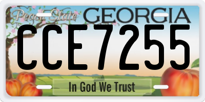 GA license plate CCE7255