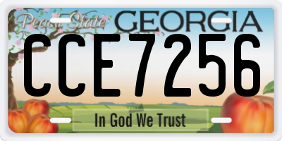 GA license plate CCE7256