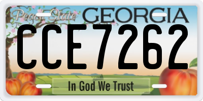 GA license plate CCE7262