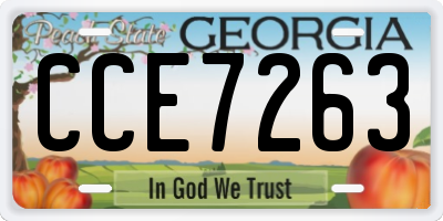 GA license plate CCE7263