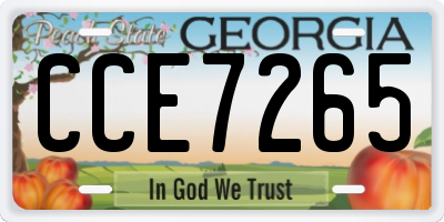 GA license plate CCE7265
