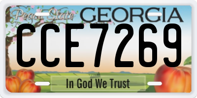 GA license plate CCE7269