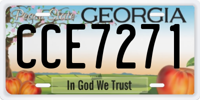 GA license plate CCE7271